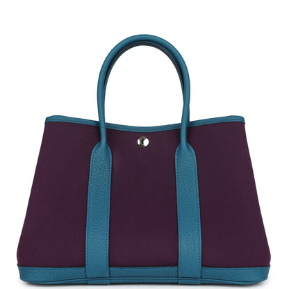 Hermes Garden Party 30 Cassis Toile H and Cobalt Negonda Palladium Hardware