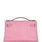 Hermes Kelly Pochette Bubblegum Swift Palladium Hardware