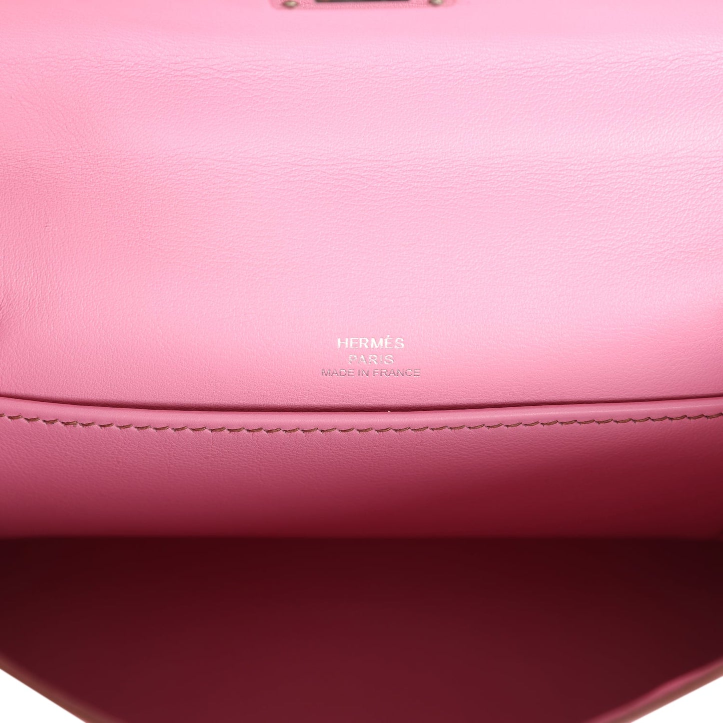 Hermes Kelly Pochette Bubblegum Swift Palladium Hardware
