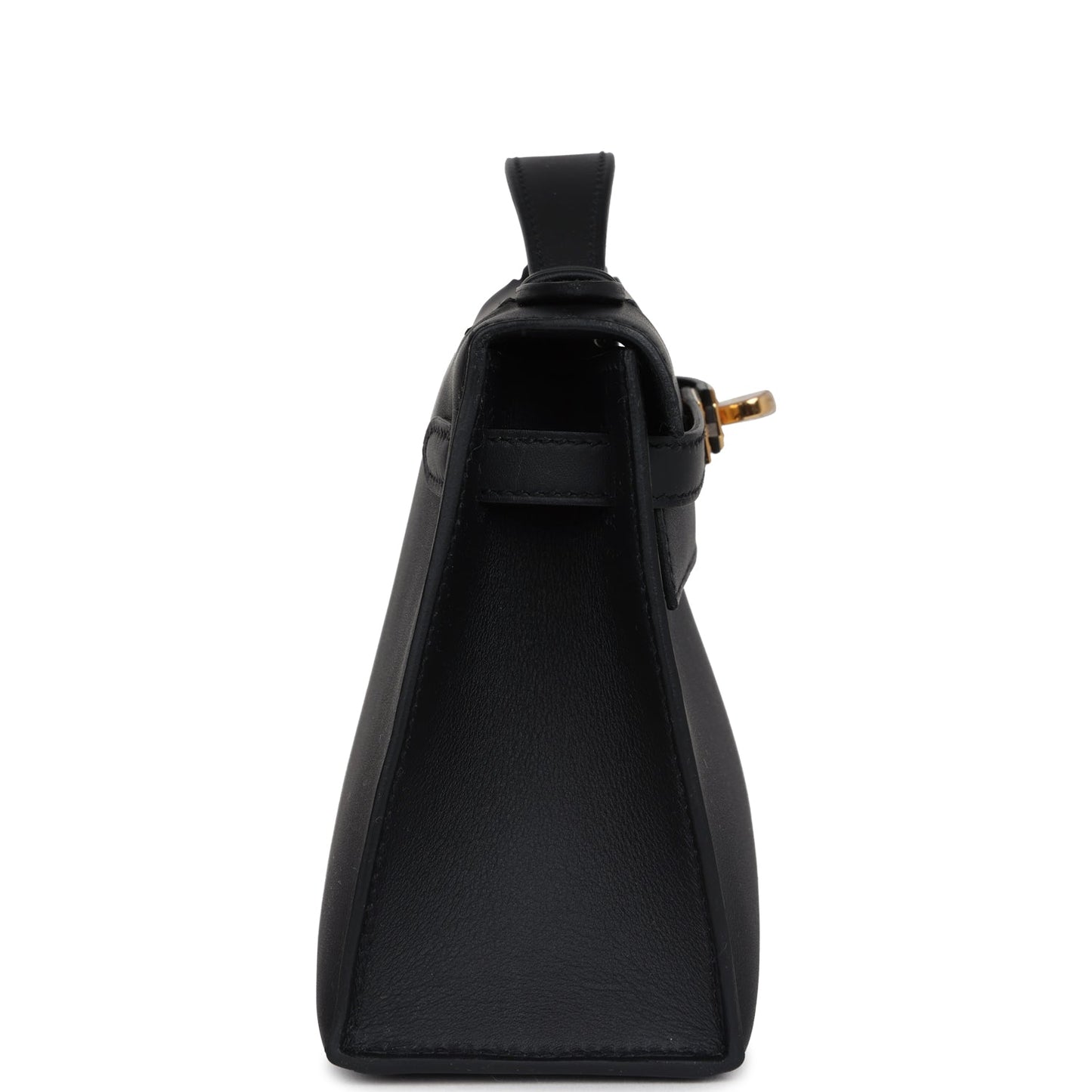 Hermes Kelly Pochette Black Swift Gold Hardware