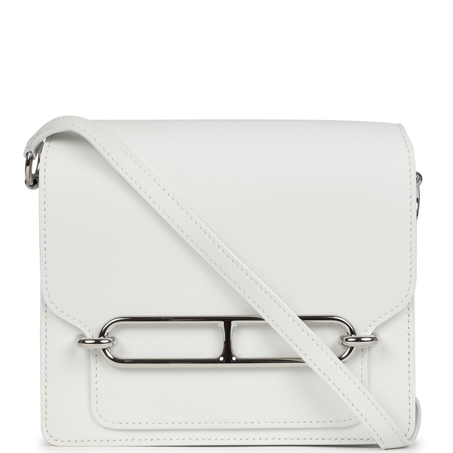 Hermes Mini Roulis White Evercolor Palladium Hardware