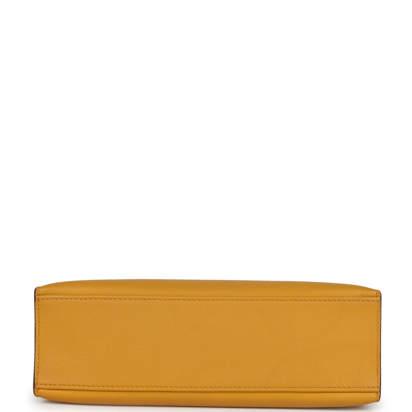 Hermes Kelly Pochette Jaune Ambre Swift Palladium Hardware