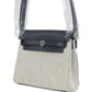 Hermes Herbag Zip 20 Mini Ecru and Ardoise Toile H Canvas and Ardoise Vache Hunter Palladium Hardware