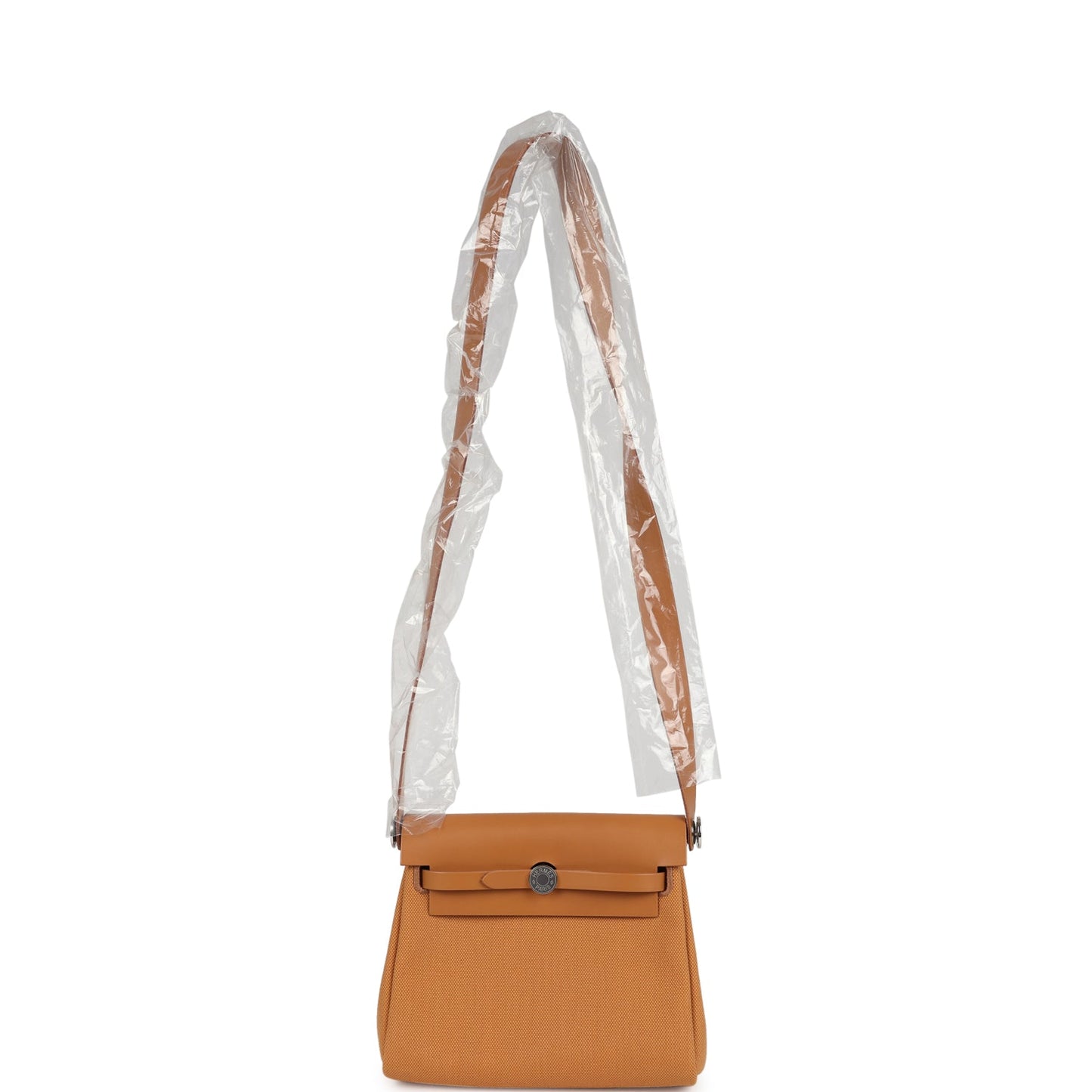 Hermes Herbag Zip 20 Mini Naturel Sable Toile Militaire Canvas and Vache Hunter Palladium Hardware