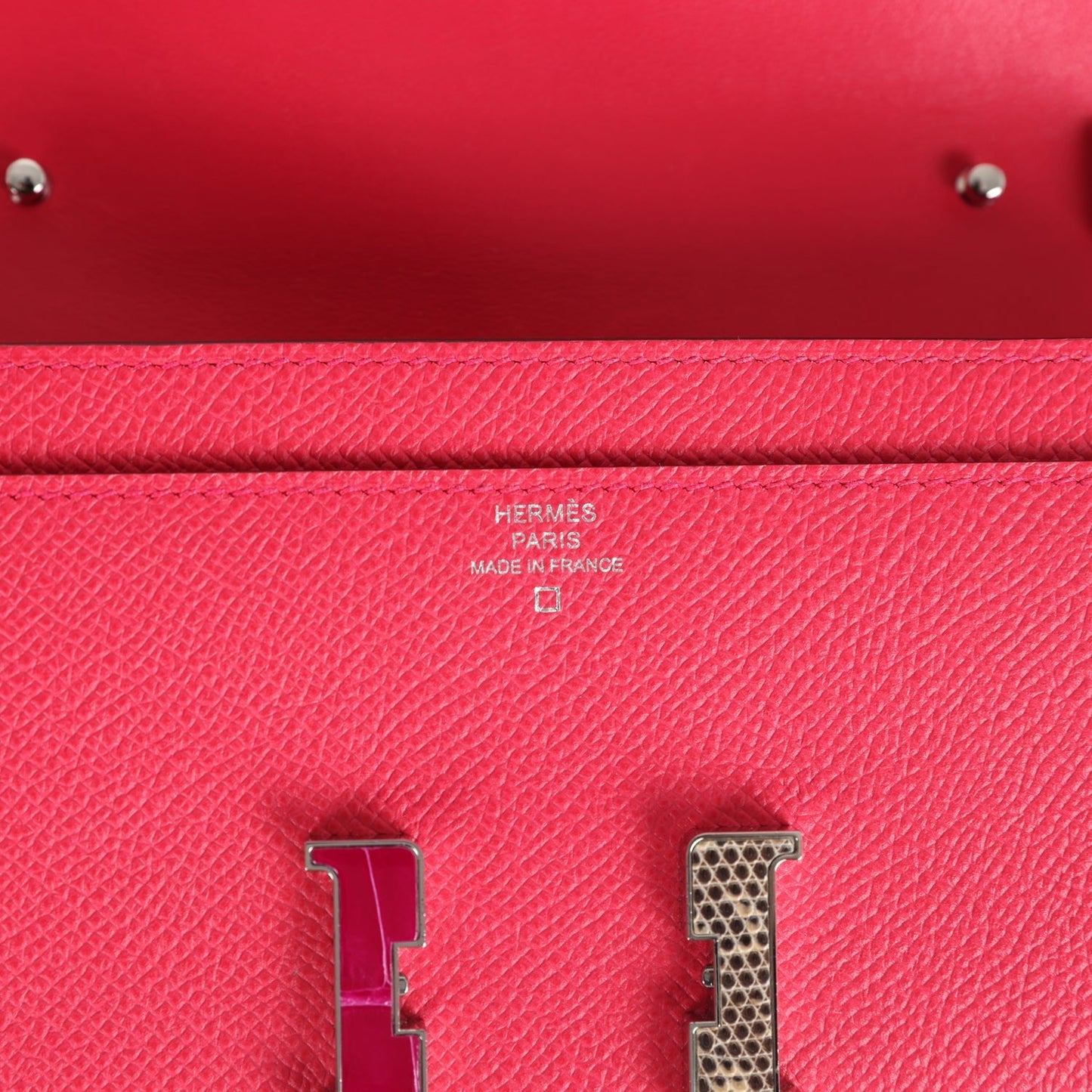 Pre-owned Hermes Constance Wallet To Go Rose Extreme Marquette Epsom Palladium Hardware