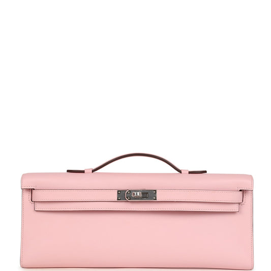 Hermes Kelly Cut Rose Sakura Swift Palladium Hardware