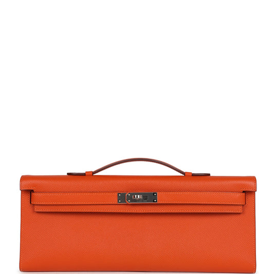 Hermes Kelly Cut Feu Epsom Palladium Hardware