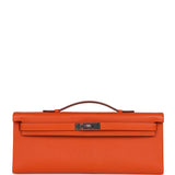 Hermes Kelly Cut Feu Epsom Palladium Hardware