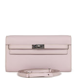 Hermes Kelly Wallet To Go Mauve Pale Epsom Palladium Hardware