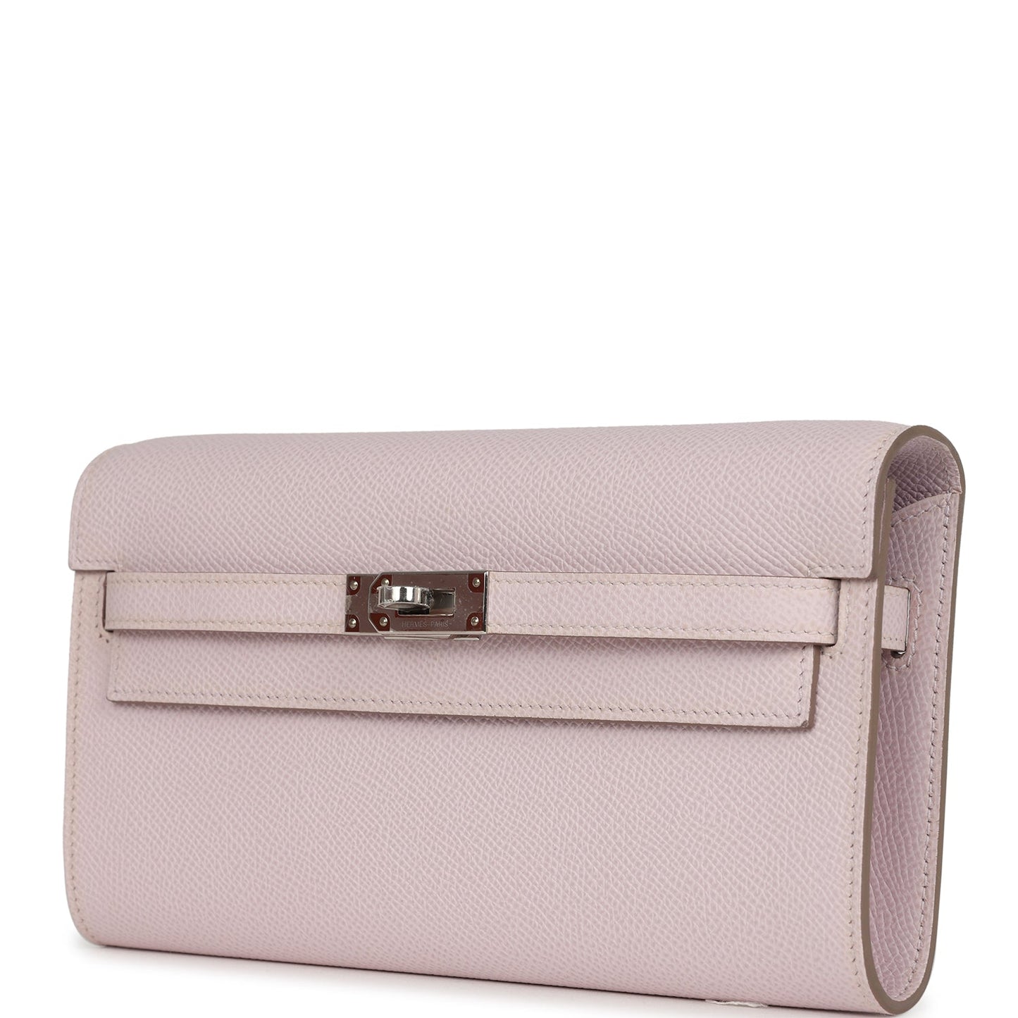 Hermes Kelly Wallet To Go Mauve Pale Epsom Palladium Hardware