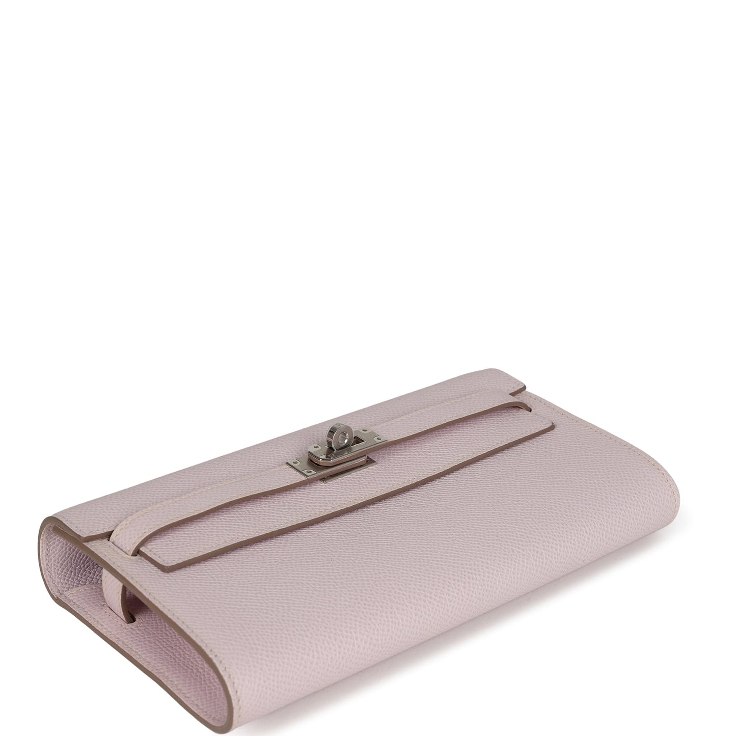 Hermes Kelly Wallet To Go Mauve Pale Epsom Palladium Hardware