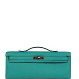 Hermes Kelly Cut Vert Verone Swift Palladium Hardware