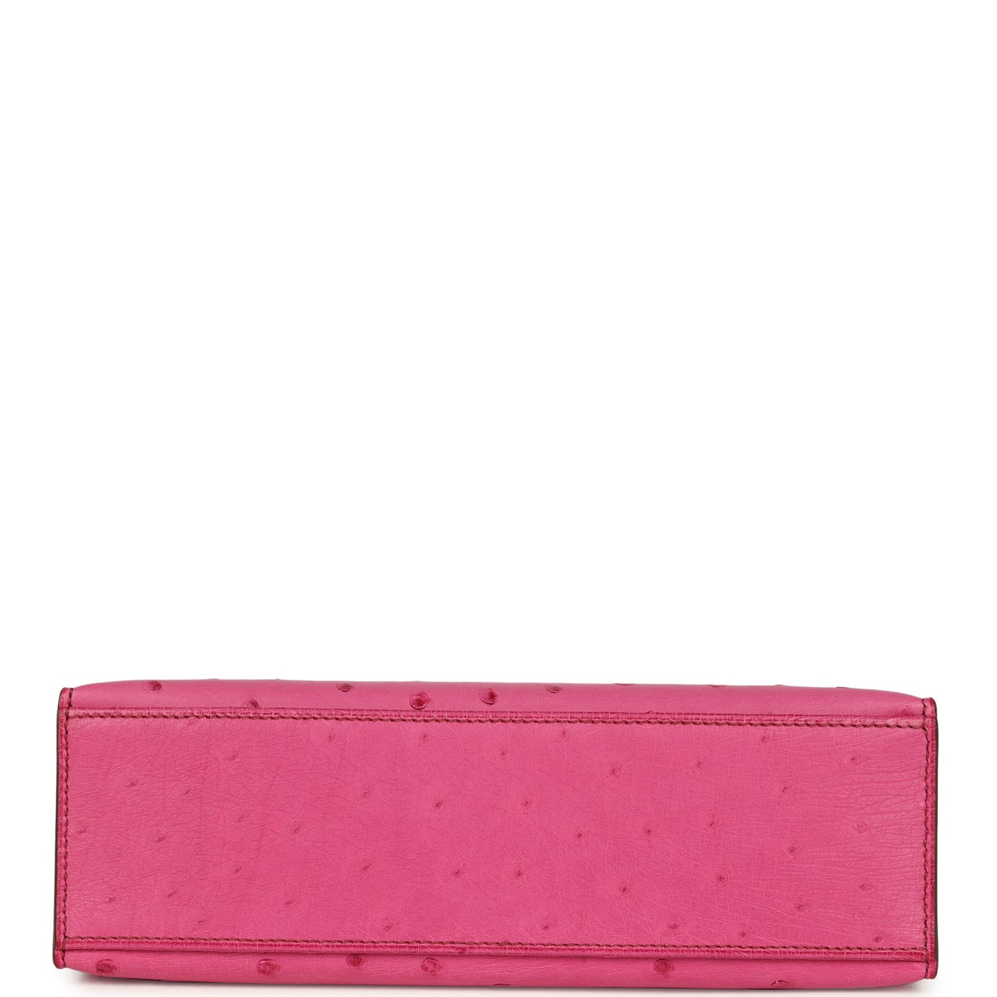 Hermes Kelly Pochette Fuchsia Ostrich Palladium Hardware
