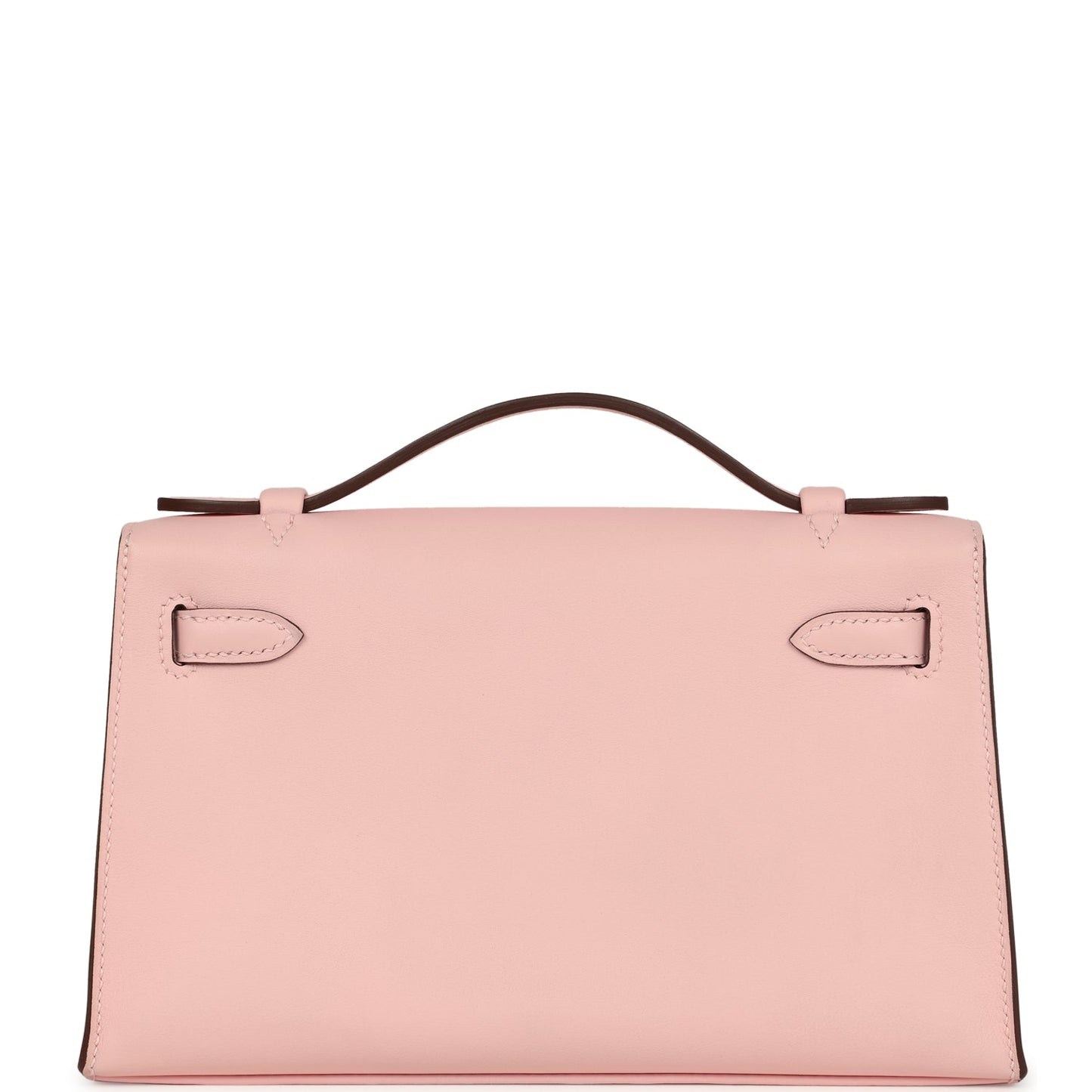Pre-owned Hermes Kelly Pochette Rose Sakura Swift Palladium Hardware