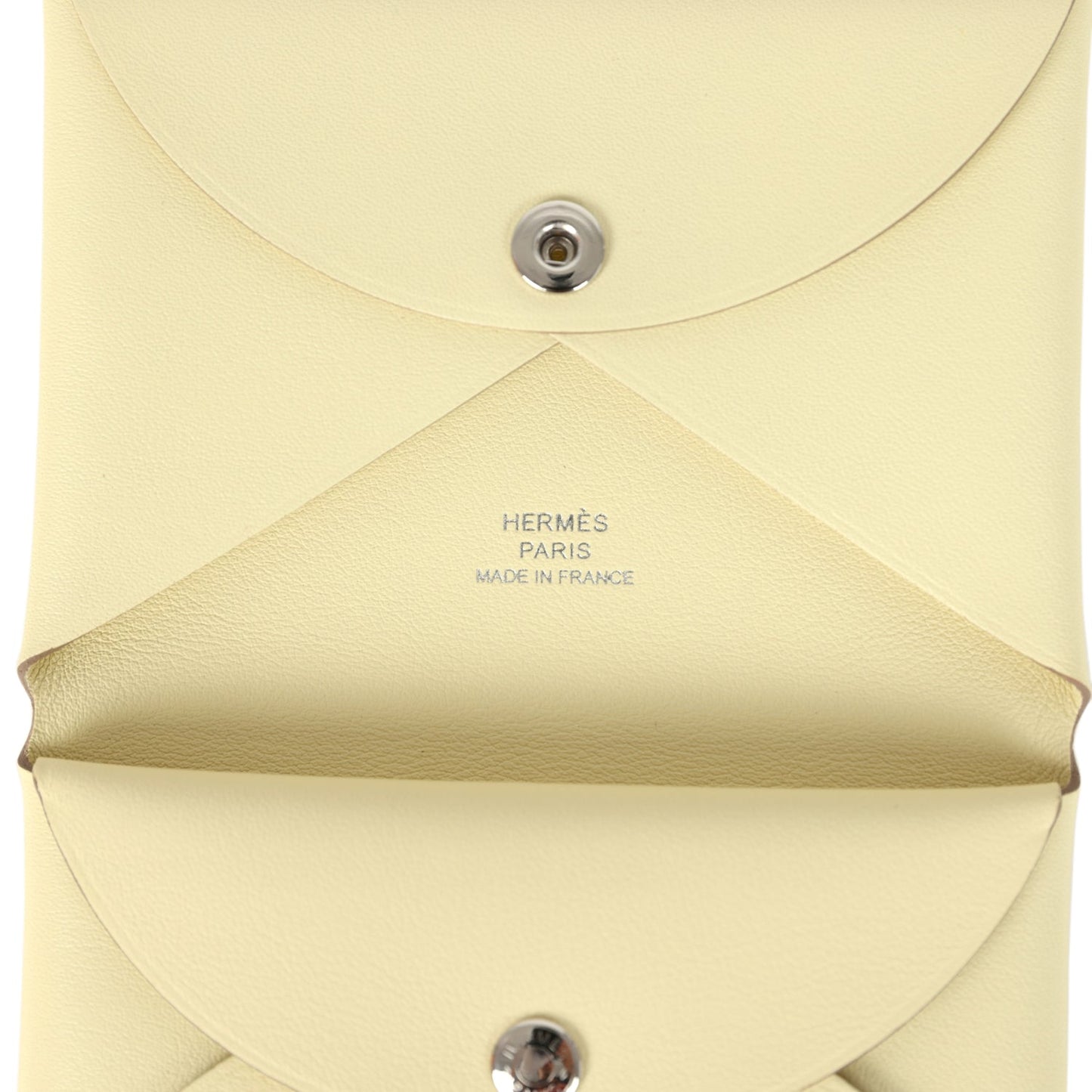 Hermes "Spring Panther" Calvi Duo Card Holder Jaune Milton Swift Palladium Hardware