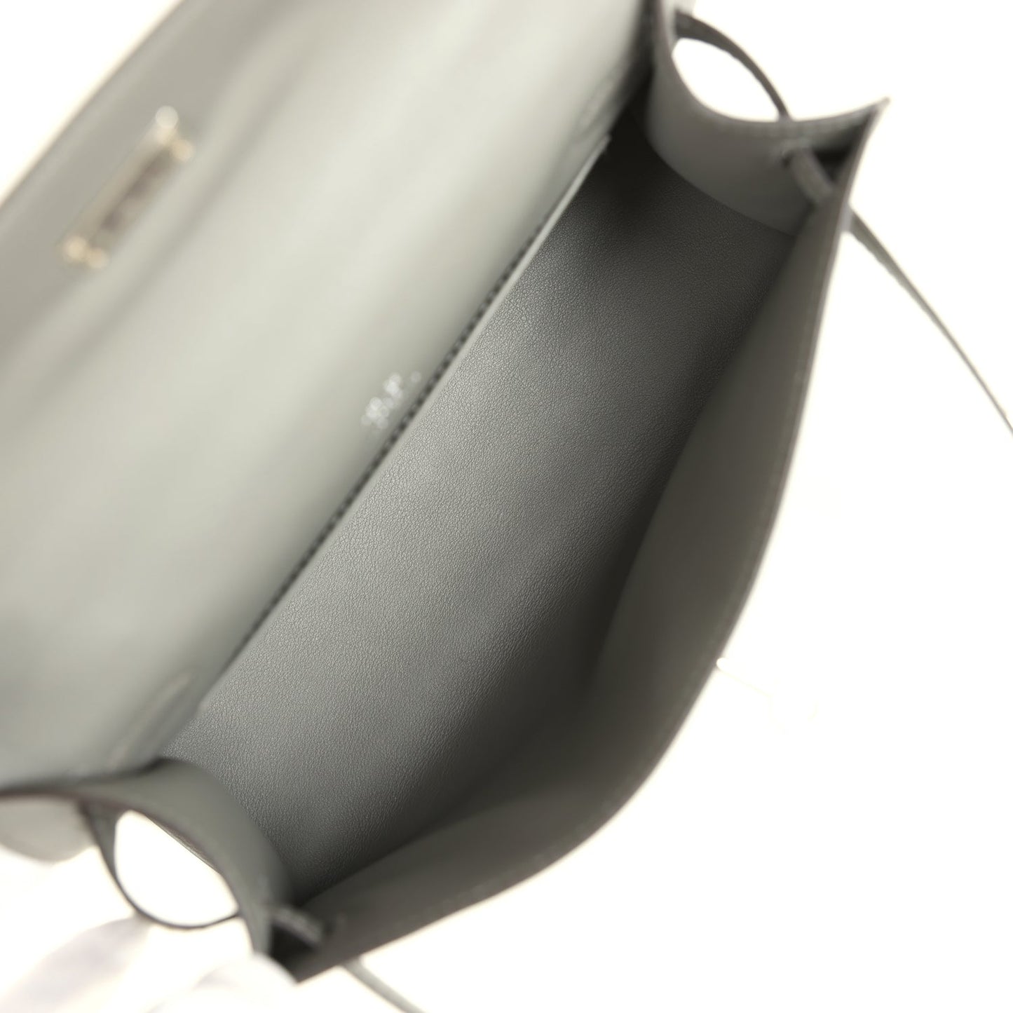 Hermes Kelly Pochette Gris Meyer Swift Paladium Hardware