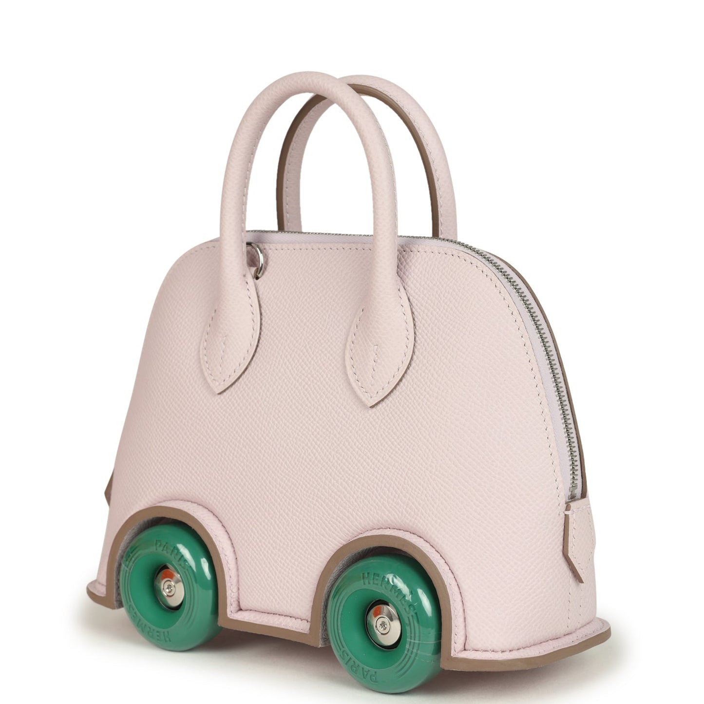 Hermes Bolide On Wheels 1923 Mauve Pale and Vert Vertigo Epsom Palladium Hardware