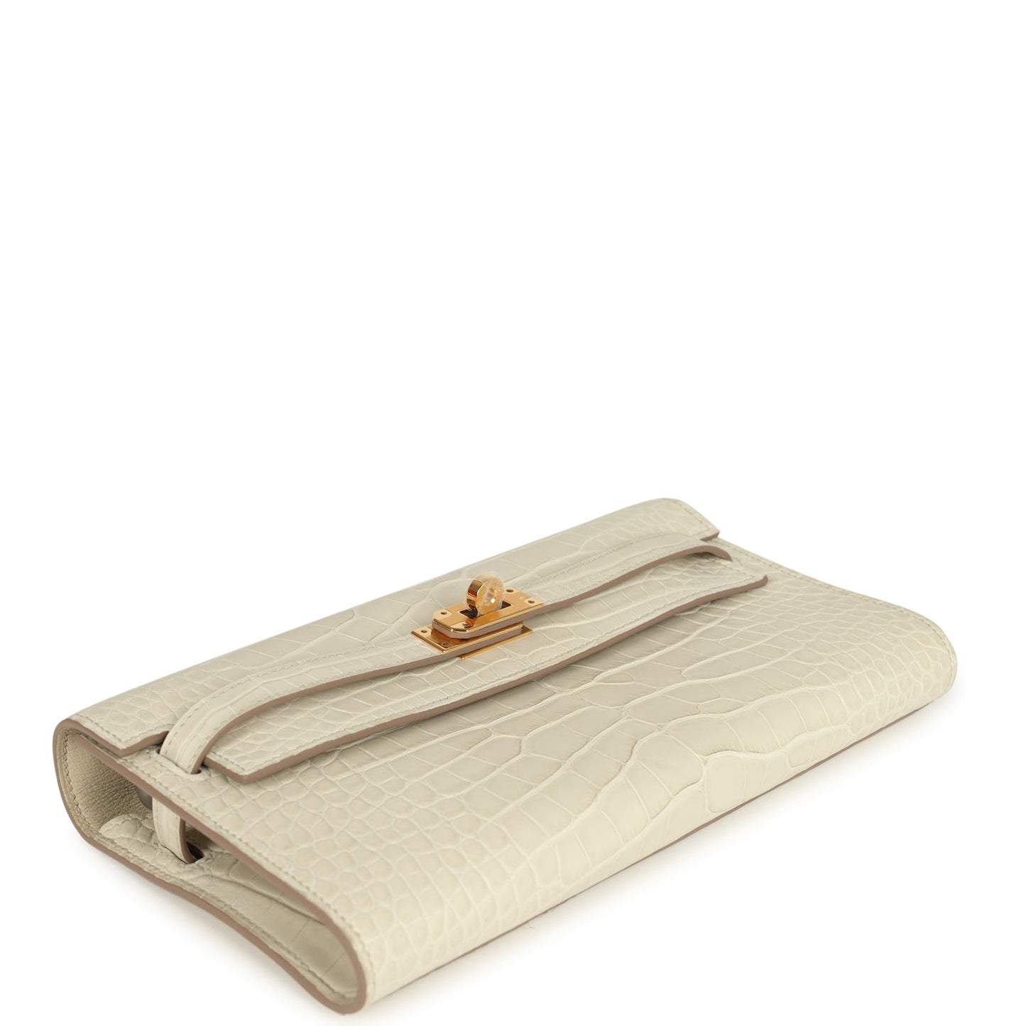 Hermes Kelly Wallet To Go Beton Matte Alligator Gold Hardware