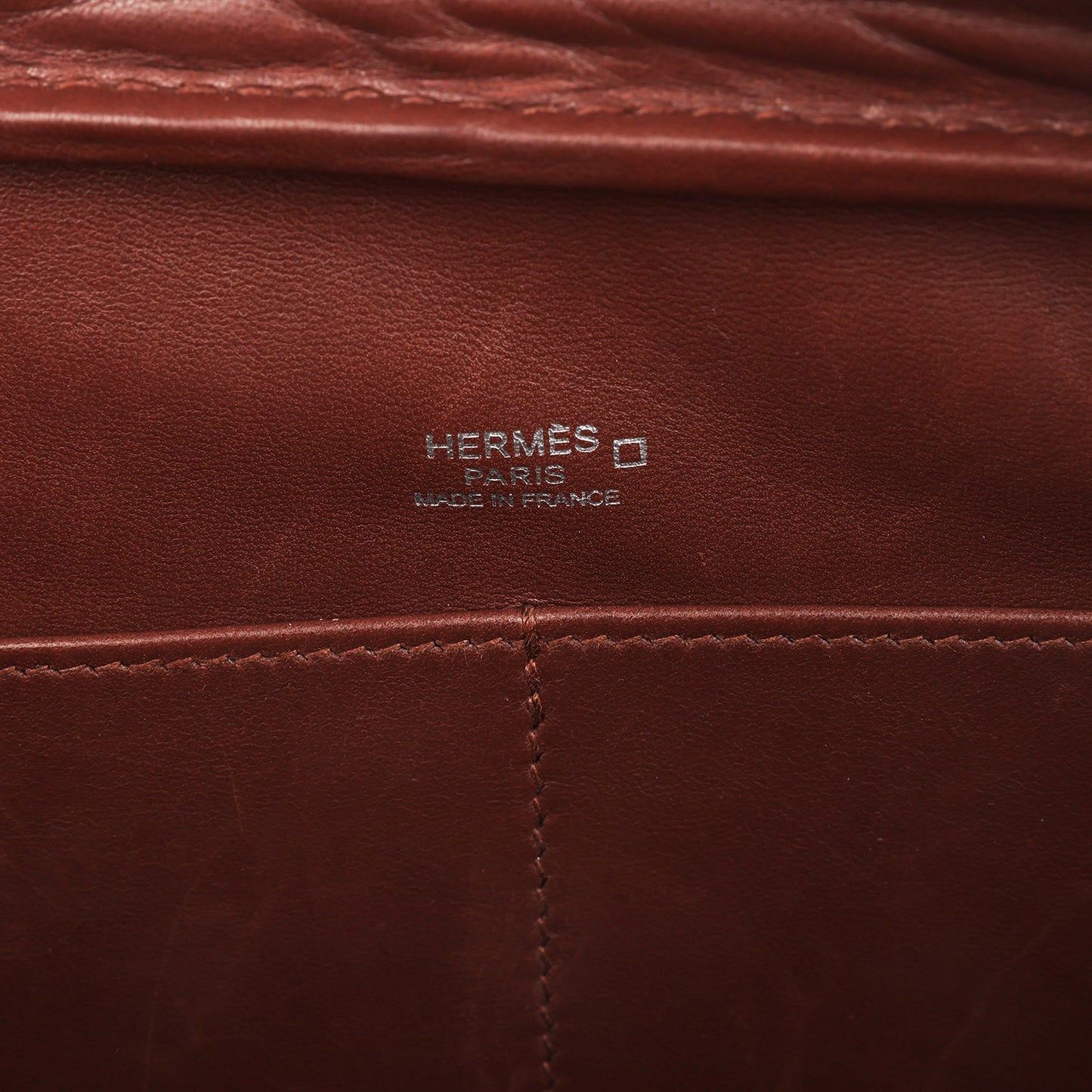 Hermes Plume Elan 28 Miel Shiny Alligator Palladium Hardware