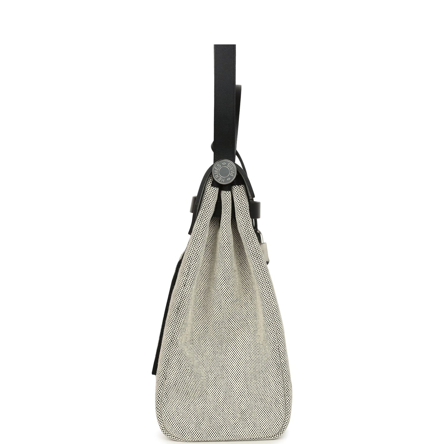 Hermes Herbag Zip Pegase Pop PM 31 Ecru Toile H Canvas and Black Hunter Palladium Hardware
