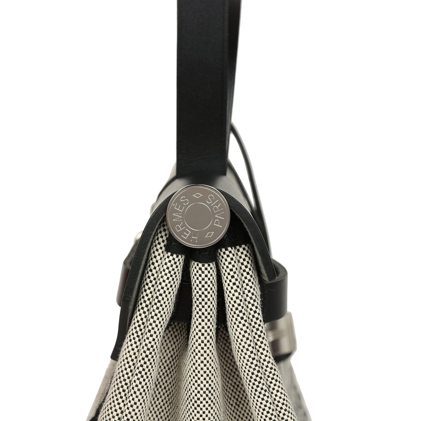 Hermes Herbag Zip Pegase Pop PM 31 Ecru Toile H Canvas and Black Hunter Palladium Hardware
