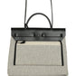 Hermes Herbag Zip Pegase Pop PM 31 Ecru Toile H Canvas and Black Hunter Palladium Hardware