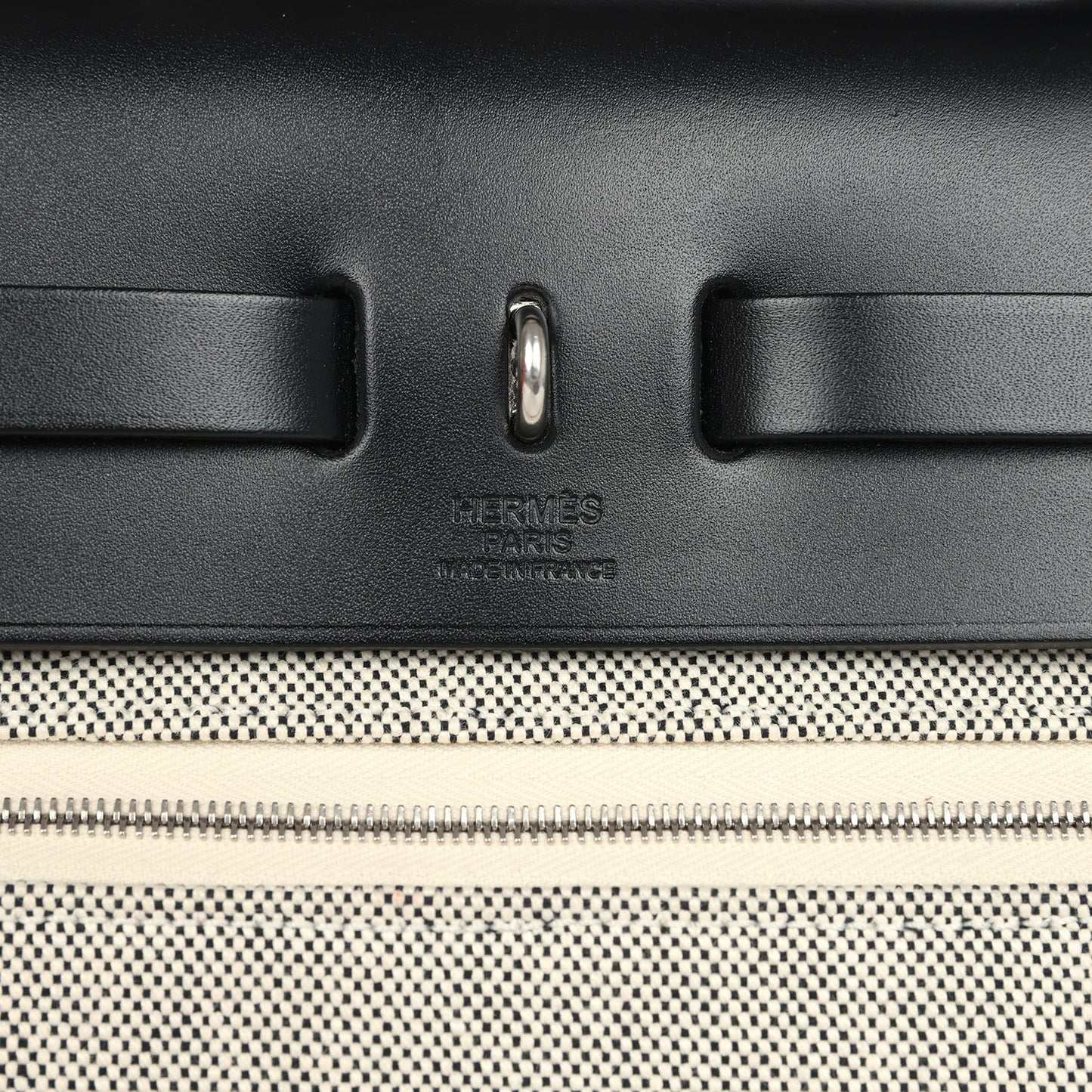 Hermes Herbag Zip Pegase Pop PM 31 Ecru Toile H Canvas and Black Hunter Palladium Hardware