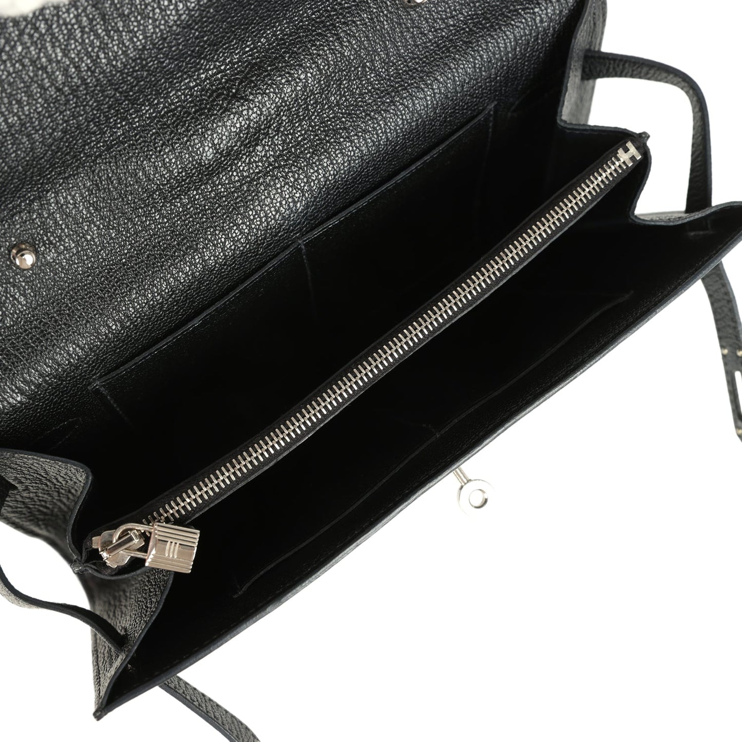 Hermes Kelly Wallet To Go Black Chevre Mysore Palladium Hardware