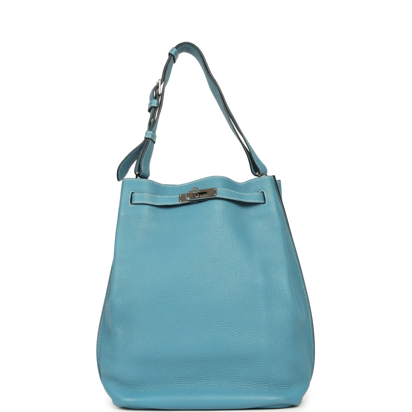 Hermes So Kelly 22 Blue Jean Togo Palladium Hardware