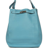 Hermes So Kelly 22 Blue Jean Togo Palladium Hardware