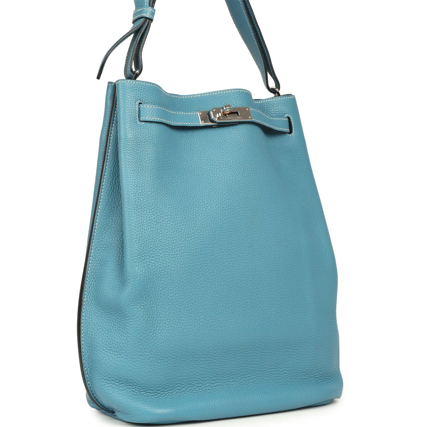 Hermes So Kelly 22 Blue Jean Togo Palladium Hardware