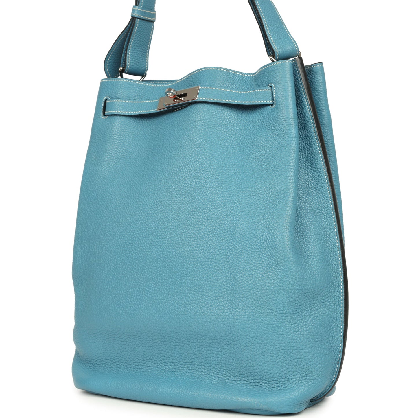 Hermes So Kelly 22 Blue Jean Togo Palladium Hardware
