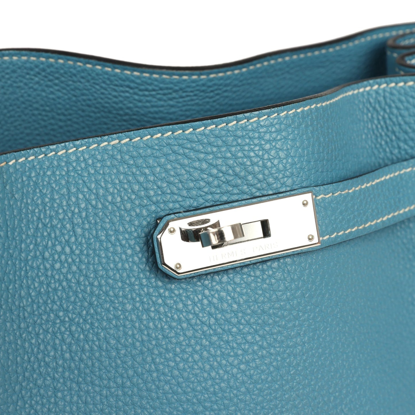 Hermes So Kelly 22 Blue Jean Togo Palladium Hardware