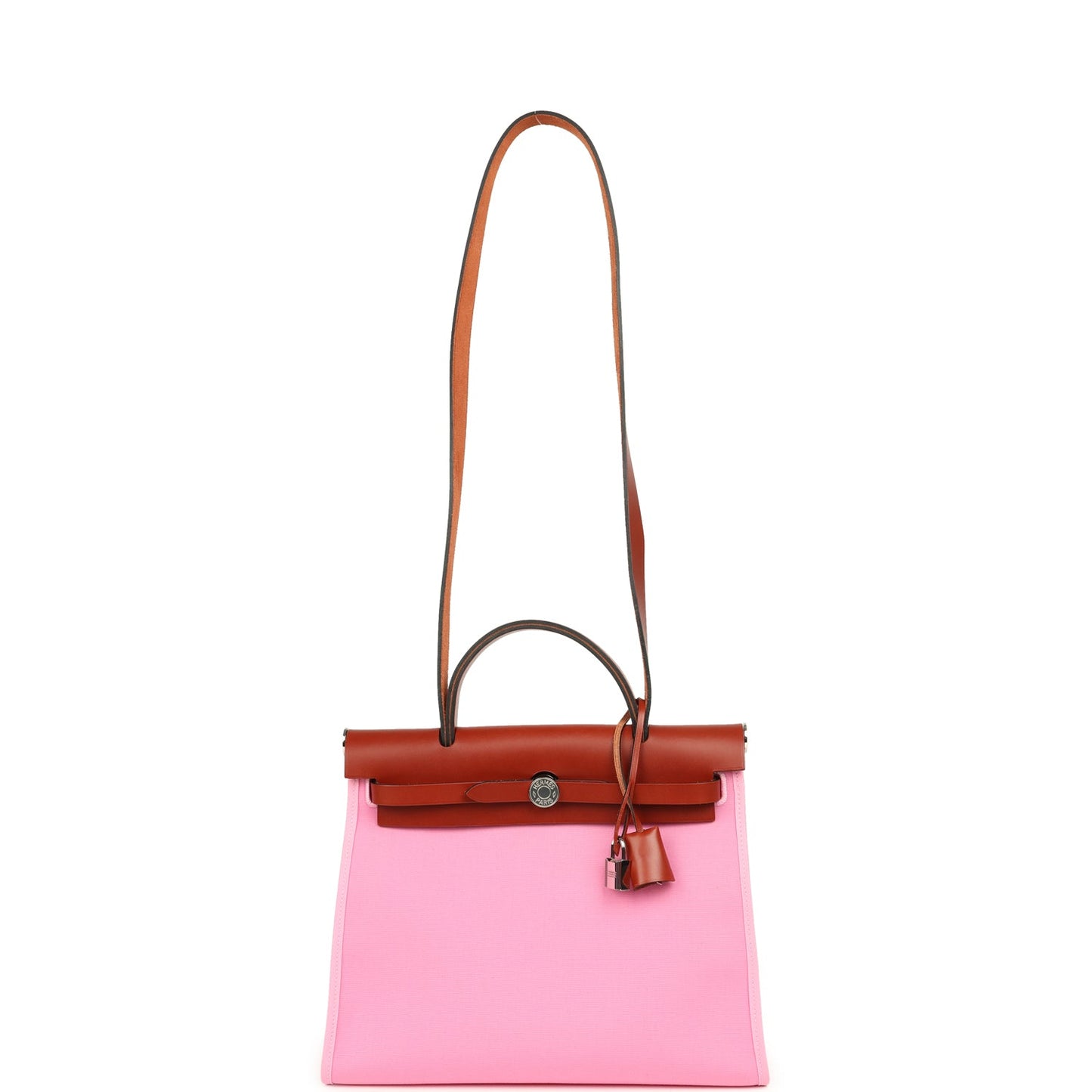 Hermes Herbag Zip PM 31 Bubblegum Pink Officier Canvas and Cuivre Hunter Palladium Hardware