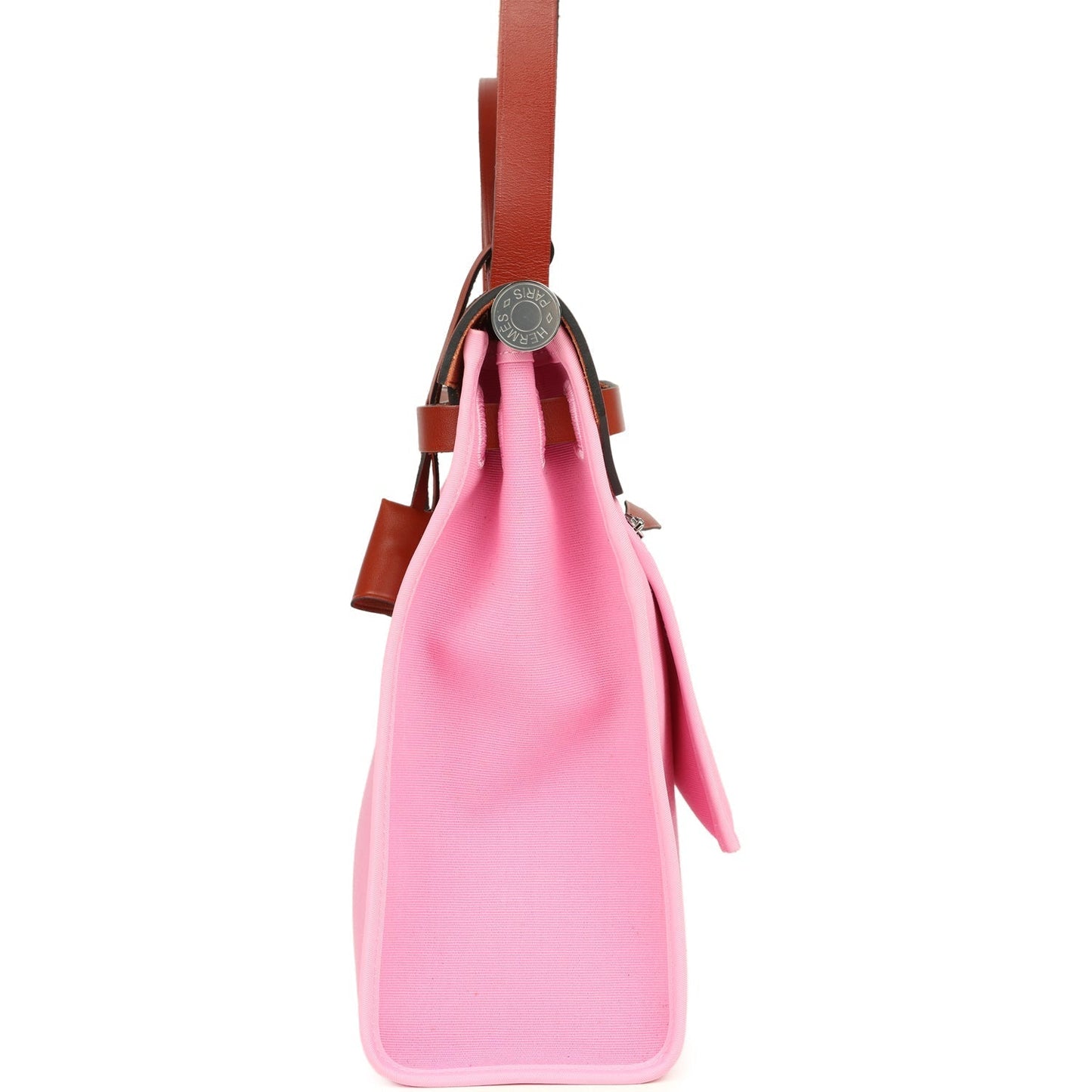 Hermes Herbag Zip PM 31 Bubblegum Pink Officier Canvas and Cuivre Hunter Palladium Hardware