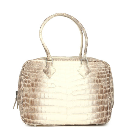 Hermes Plume 28 Himalaya Matte Niloticus Crocodile Palladium Hardware