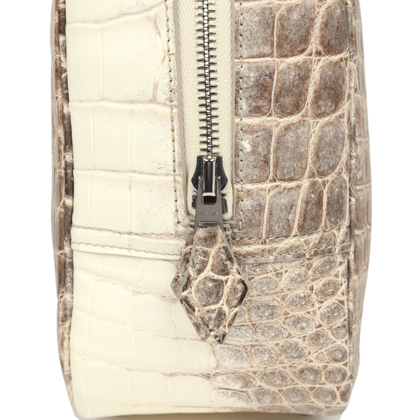 Hermes Plume 28 Himalaya Matte Niloticus Crocodile Palladium Hardware