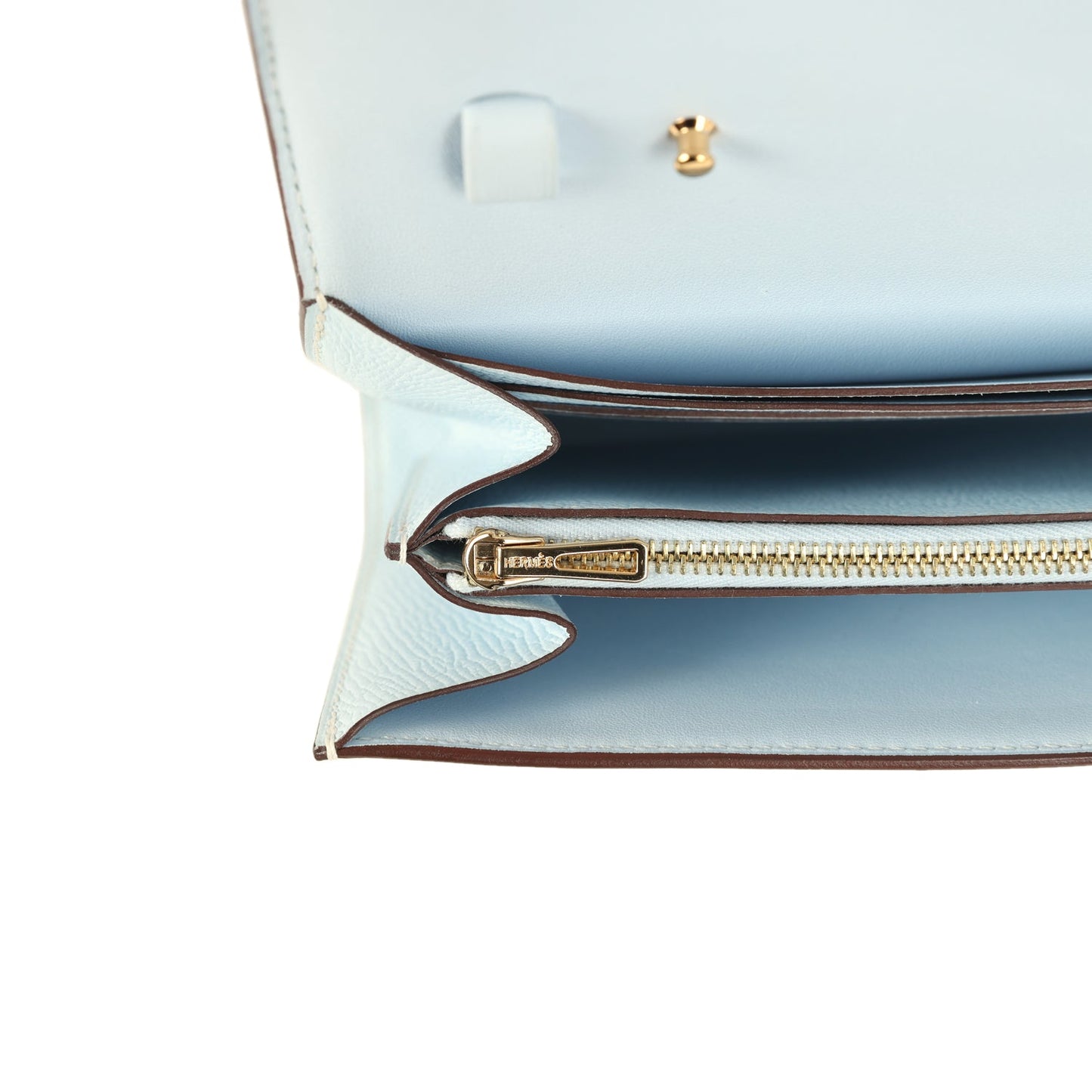 Hermes Constance Wallet To Go Bleu Brume Epsom Gold Hardware