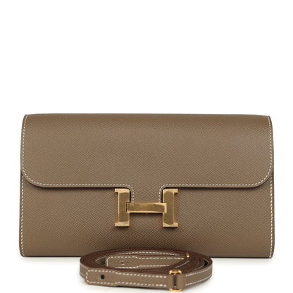 Hermes Constance Wallet To Go Etoupe Epsom Gold Hardware