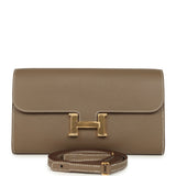 Hermes Constance Wallet To Go Etoupe Epsom Gold Hardware