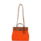 Hermes Herbag Zip PM 31 Orange Minium Toile H Canvas and Fauve Vache Hunter Palladium Hardware
