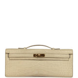 Hermes Kelly Cut Beton Matte Alligator Gold Hardware