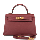 Hermes Kelly 20 Sellier Rouge H Chevre Gold Hardware