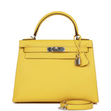 Hermes Kelly 28 Sellier Jaune de Naples Epsom Palladium Hardware