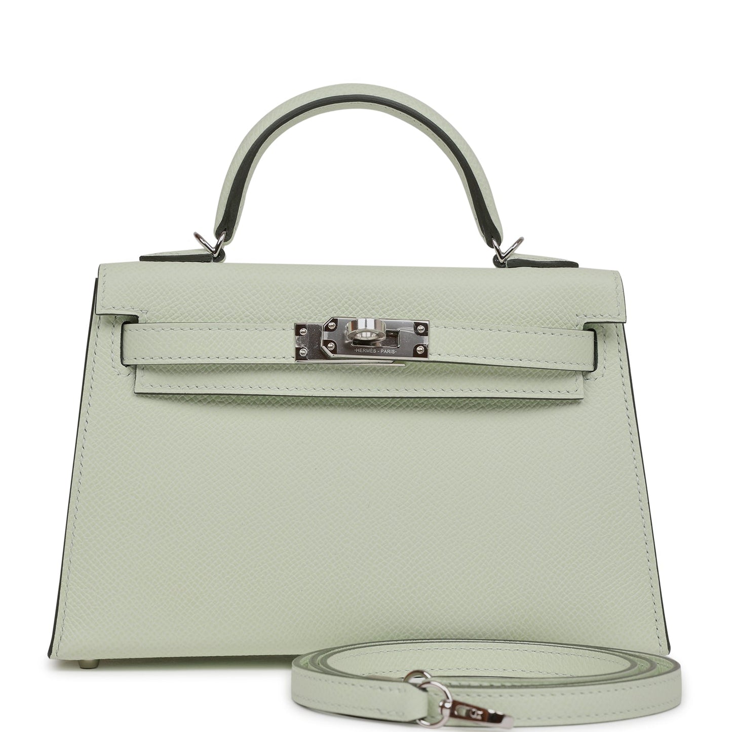 Hermes Kelly 20 Sellier Vert Fizz Epsom Palladium Hardware