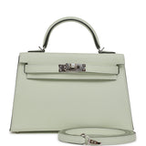 Hermes Kelly 20 Sellier Vert Fizz Epsom Palladium Hardware