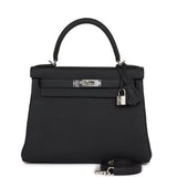 Hermes Kelly 28 Retourne Caban Togo Palladium Hardware