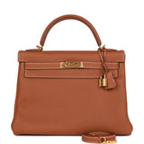 Hermes Kelly 32 Retourne Gold Togo Gold Hardware