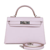 Hermes Kelly 20 Sellier Mauve Pale Epsom Palladium Hardware