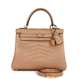 Hermes Kelly 25 Retourne Chai Matte Alligator Gold Hardware